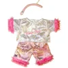 Kimalteleva rokkit&auml;hti-asu ja mikrofoni, 40 cm