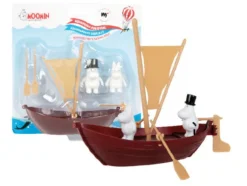 Muumi Muumipapan purjevene ja 2 hahmoa